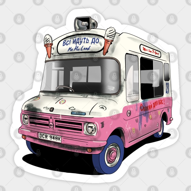 KLF Ice Cream Van Sticker by Webazoot